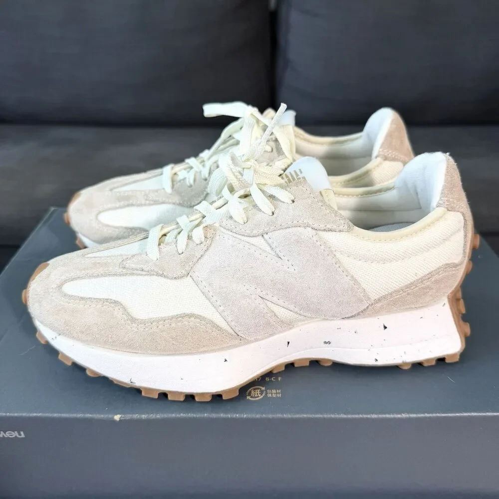New Balance 327 Turtledove Beige Gum Suede Sneakers Women's Size 7